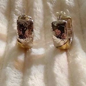 Silver & Gold Hammered Earrings
